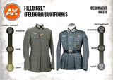 AK Interactive Figure Series: Wehrmacht (Heer) Field Grey Uniforms Acrylic Paint Set (6 Colors) 17ml Bottles