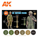 AK Interactive Figure Series:  IDF Uniforms Acrylic Paint Set (6 Colors) 17ml Bottles