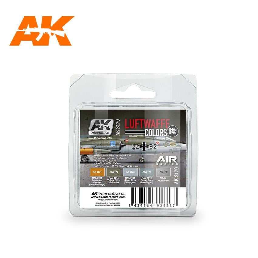 AK Interactive Air Series: Luftwaffe 1960s-1970s Acrylic Paint Set (5 Colors)