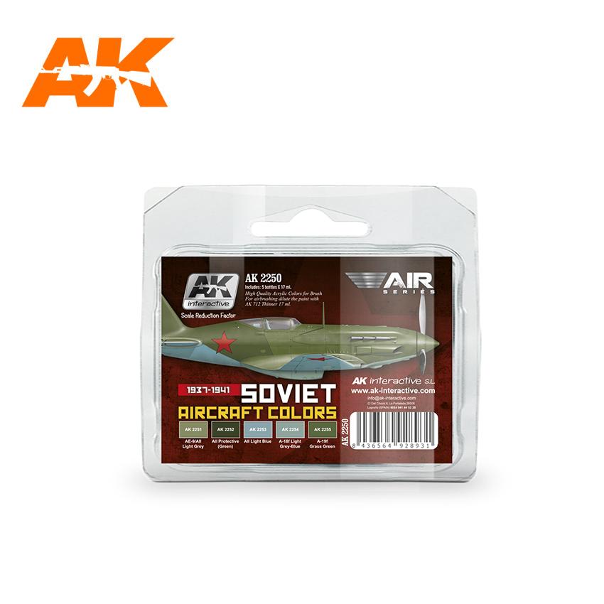 AK Interactive Air Series: Soviet Aircraft 1937-1941 Acrylic Paint Set (5 Colors) 17ml Bottles