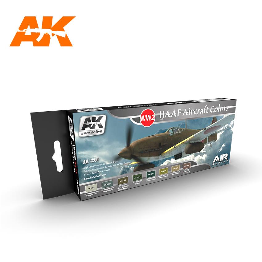 AK Interactive Air Series: WWII IJAAF Aircraft Acrylic Paint Set (8 Colors) 17ml Bottles