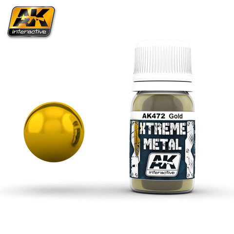 AK Interactive Xtreme Metal Gold Metallic Paint 30ml Bottle