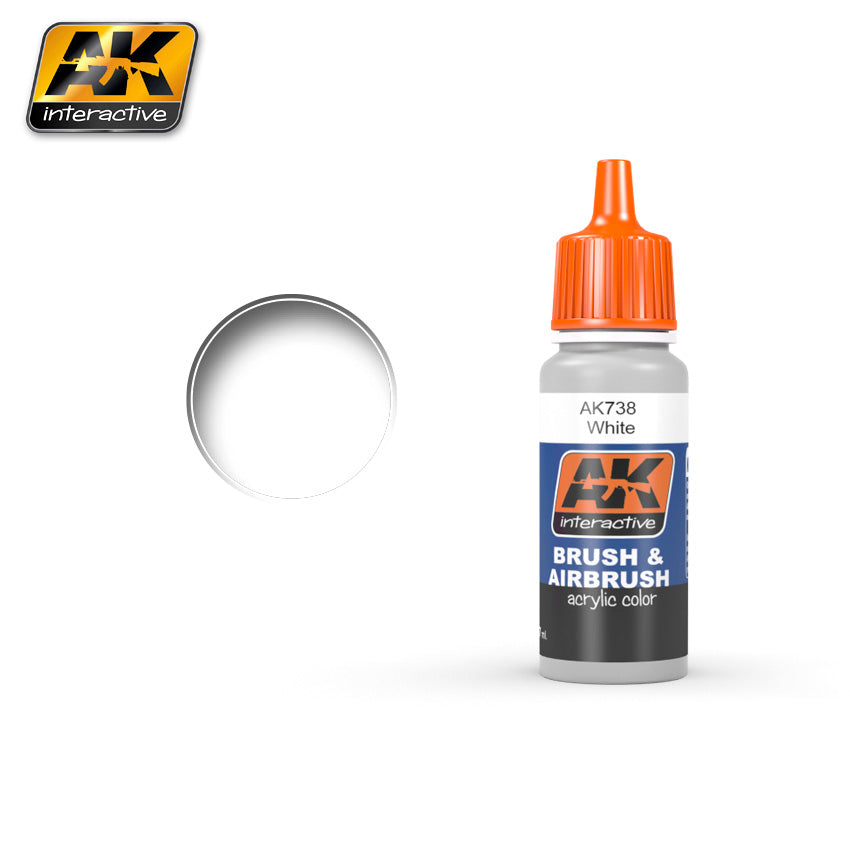 AK Interactive White Acrylic Paint 17ml Bottle