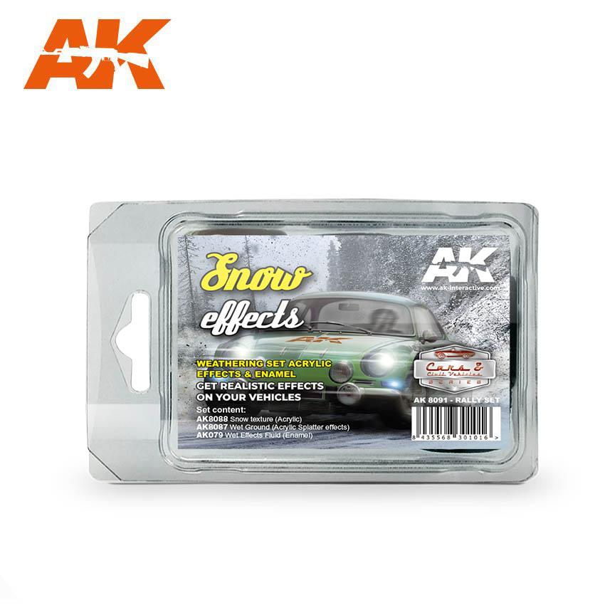 AK Interactive Cars & Civil Vehicle Series: Snow Effects Weathering Acrylic/Enamel Paint Set 