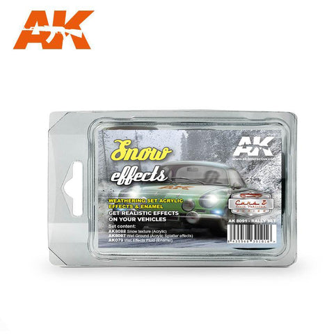 AK Interactive Cars & Civil Vehicle Series: Snow Effects Weathering Acrylic/Enamel Paint Set 