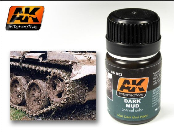 AK Interactive Dark Mud Enamel Paint 35ml Bottle
