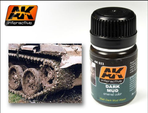 AK Interactive Dark Mud Enamel Paint 35ml Bottle