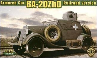 Ace Military Models 1/72 Ba20ZhD Railraod Version WWII Soviet Armored Car w/Railway Base Section Kit