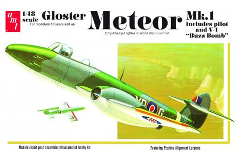 AMT Aircraft Models 1/48 Gloster Metor Mk 1 WWII Allied Jet Fighter Kit