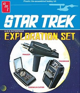 AMT Sci-Fi Models 1/3 Star Trek Exploration Set: Phaser, Tricolor & Communicator Kit
