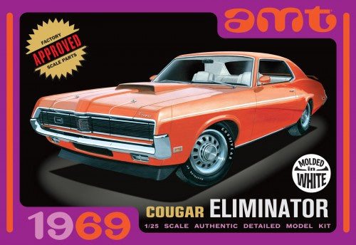 AMT Model Cars 1/25 1969 Cougar Eliminator Car (White) Kit