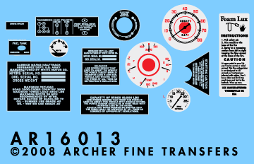 Archer Fine Transfers 1/16 M16 Halftrack Instruments & Placards for TSM
