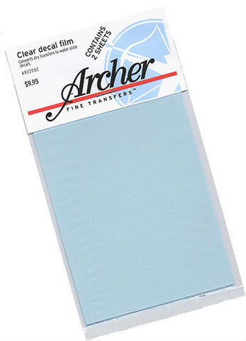 Archer Fine Transfers Clear Decal Film Converts Dry Transfers to Waterslide Decals (2 Sheets)