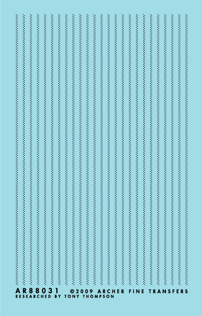 Archer Fine Transfers Surface Details: HO Offset Dbl Row Rivets for Tank Cars