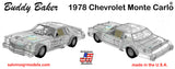 Salvinos Jr. 1/25 Buddy Baker 1978 Chevrolet Monte Carlo Race Car Kit