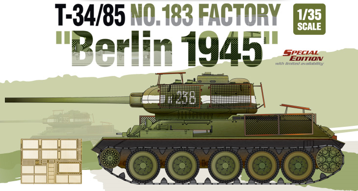 Academy Military 1/35 T34/85 No.183 Factory Tank Berlin 1945 Kit