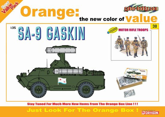 Cyber-Hobby Military 1/35 SA9 Gaskin SAM Vehicle w/Motor Rifle Troops Kit