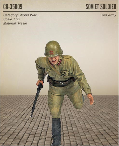 Corsar Rex 1/35 WWII Soviet Soldier Red Army Running w/Rifle Resin Kit