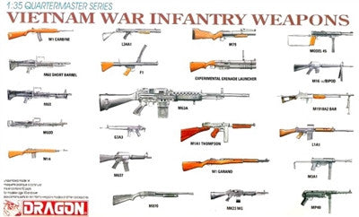 Dragon Military 1/35 Vietnam War Infantry Weapons (44 Various Types) (Re-Issue) Kit