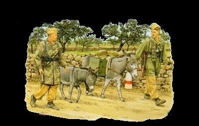 Dragon Military 1/35 German Fallschirmjager w/Donkeys (2ea) (Re-issue) Kit