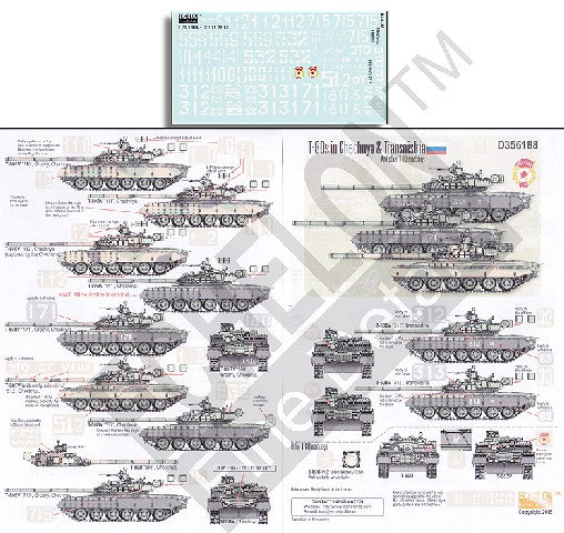 Echelon Decals 1/35 T80s in Chechnya & Transnistria for TSM