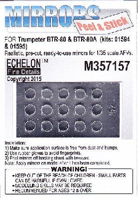Echelon Decals 1/35 BTR80/90A Mirrors for TSM (Peel & Stick)