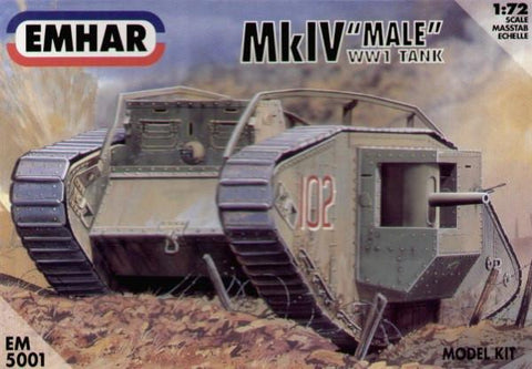 Emhar Military 1/72 WWI Male Mk IV Tank Kit