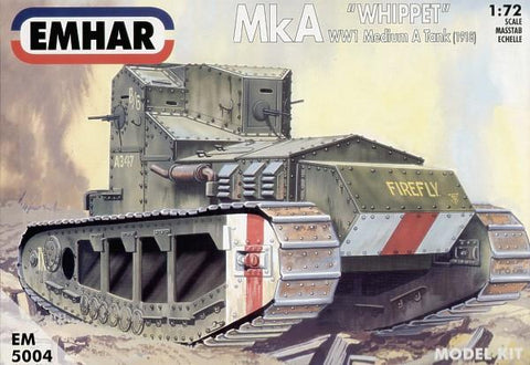 Emhar Military 1/72 WWI Whippet Mk A Medium Tank 1918 Kit