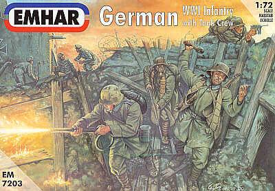 Emhar Military 1/72 WWI German Infantry w/Tank Crew (48) Kit