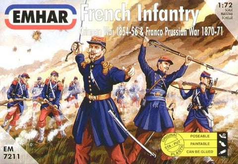 Emhar Military 1/72 Crimean War 1854-56 & Franco Prussian War 1870-71 French Infantry (50) Kit