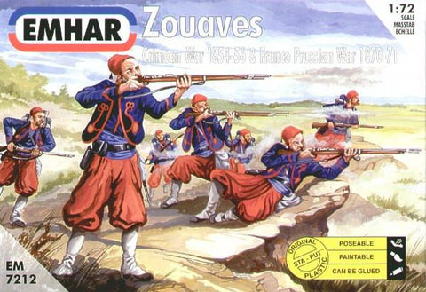 Emhar Military 1/72 Crimean War 1854-56 & Franco Prussian War 1870-71 Zouaves (50) Kit