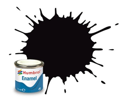 Humbrol 14ml  Enamel Metallic Black Tinlet