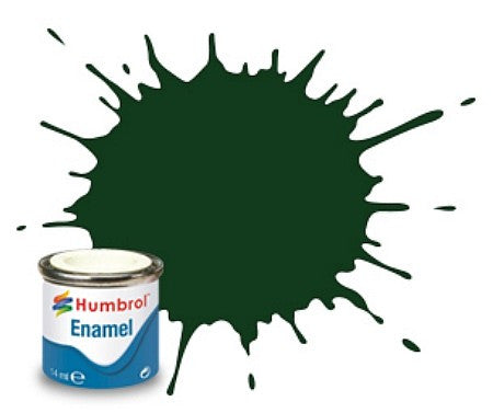 Humbrol 14ml.  Enamel Gloss Brunswick Green Tinlet