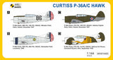 Mark I 1/144 Curtiss P36A/C Hawk USAAC Fighter (2 Kits)
