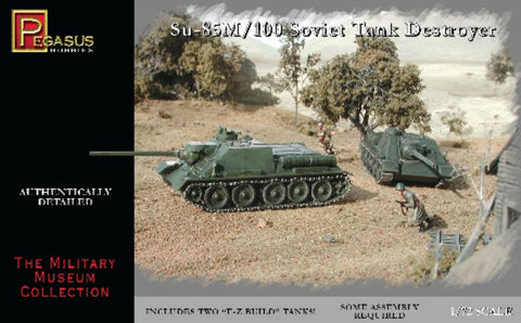 Pegasus Military 1/72 Soviet Su85M/100 Tank Destroyer (2) Snap Kit