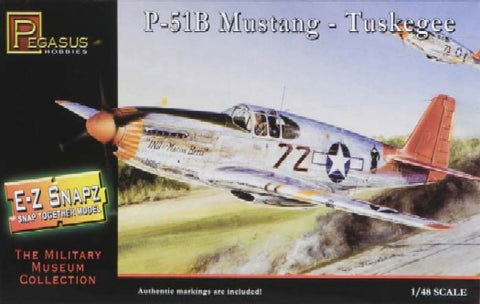 Pegasus Hobbies Aircraft 1/48 P51B Tuskegee Aircraft Snap Kit