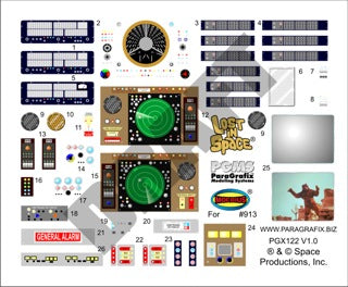 Paragraphix Details 1/35 LiS: Jupiter 2 Spaceship Stock Interior Decal Set for MOE