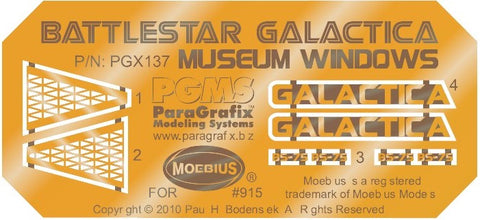 Paragraphix Details 1/4105 Battlestar Galactica: BS75 Spaceship Museum Windows & Name Plates Photo-Etch Set for MOE