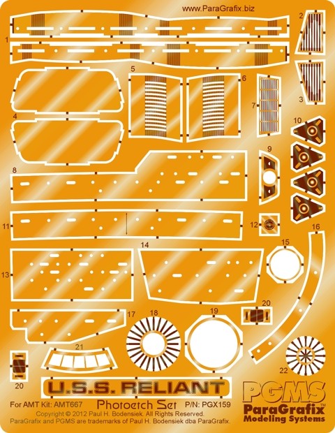 Paragraphix Details 1/537 Star Trek: USS Reliant Photo-Etch Set for AMT