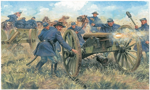 Italeri Military Models 1/72 American Civil War: Union Artillery (13, 8 Horses, 2 Guns) Kit
