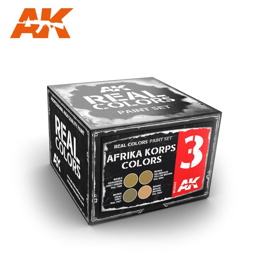 AK Interactive 	Real Colors: Afrika Korps Acrylic Lacquer Paint Set (4) 10ml Bottles