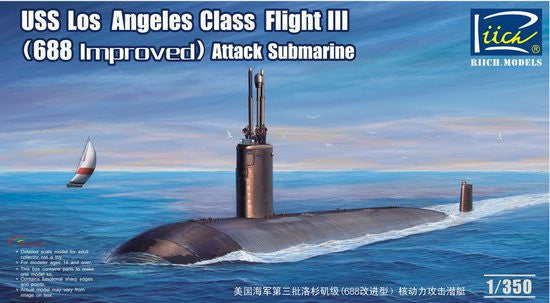 Riich Ship Models 1/350 USS Los Angeles Class Flight III (688 Improved) Attack Submarine Kit