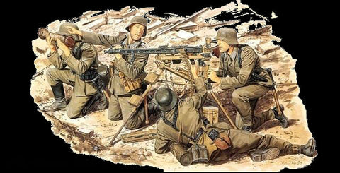 Dragon Military 1/35 German MG42 Heavy Machine Gun Team (4) Kit