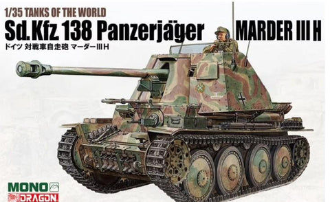 Dragon Military 1/35 SdKfz 138 Panzerjager Marder III H Tank w/Interior Parts Kit