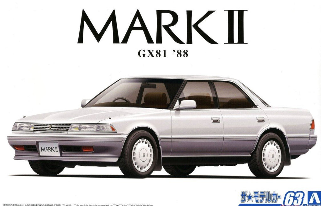 Aoshima Car Models 1/24 1988 Toyota Mark II GX81 2.0 Grande Twincam24 4-Door Car Kit