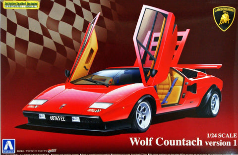 Aoshima Car Models 1/24 Lamborghini Wolf Countach Sports Car Kit