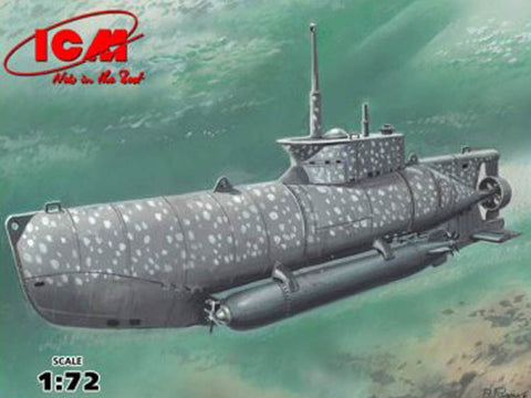 ICM Model Ships 1/72 WWII German U-Boat Type XXVIIB Seehund (Early) Midget Submarine Kit
