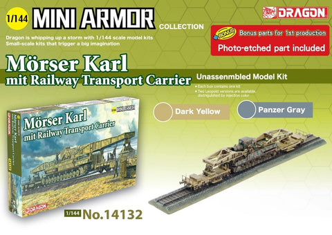 Dragon Military 1/144 Morser Karl w/Railway Transport Carrier Kit