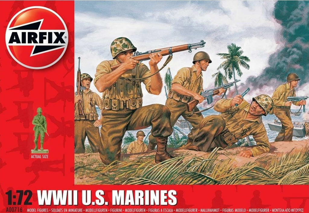 Airfix Military 1/72 WWII US Marines Figure Set (45) Kit