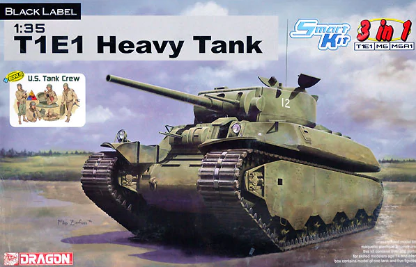 Dragon Military 1/35 T1E1 Heavy Tank (3 in 1) Black Label Series Kit